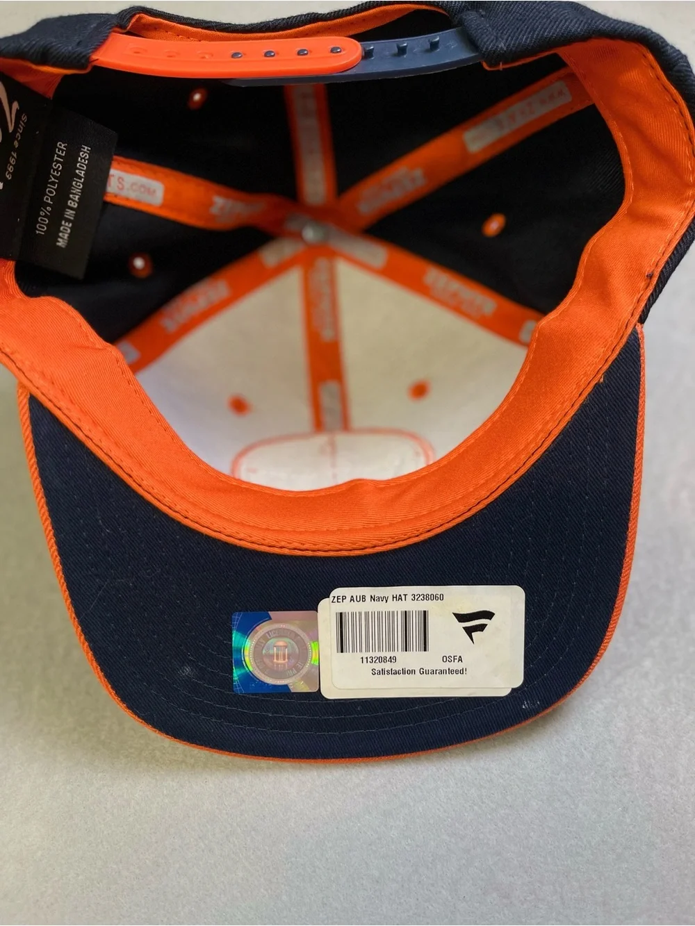 Zephyr Kids Snapback Hat - Navy & Orange
